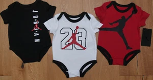 Jordan Baby Boy 3 Piece Bodysuit Set ~ Red, White & Black ~ Jumpman ~ - Picture 1 of 4