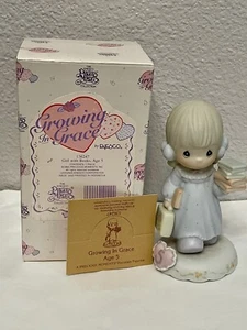 Precious Moments Growing in Grace, Girl with Books, Age 5, #136247 - Picture 1 of 7