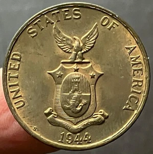 1944-S U.S. Philippines, Bronze One Centavo, Plenty of original copper luster - Picture 1 of 2