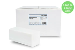3200 Blatt Papierhandtücher 2-lagig ZZ/V-Falz Zellstoff hochweiß 24x21cm Tücher - Bild 1 von 3