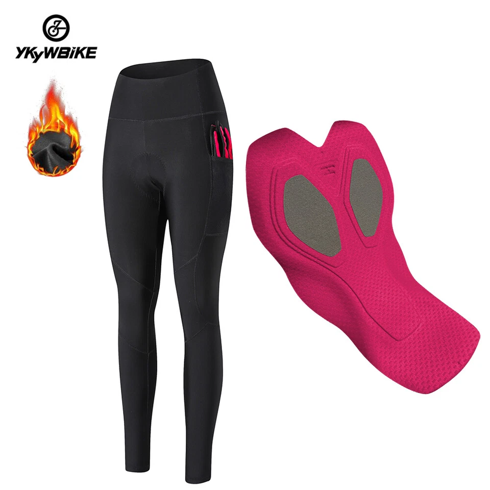 Pantalones de ciclismo para mujer Pantalones térmicos de invierno Medias de bicicleta Pantalones de bolsillo para bicicleta Foto 1 de 4