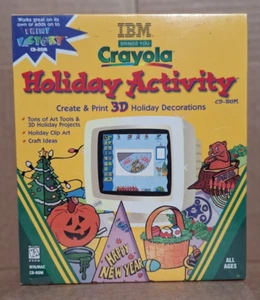 IBM's Crayola Holiday Activity (PC, 1997) - New / Sealed Big Box - Picture 1 of 5