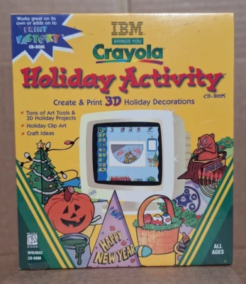IBM's Crayola Holiday Activity (PC, 1997) - New / Sealed Big Box - Image 1 of 4