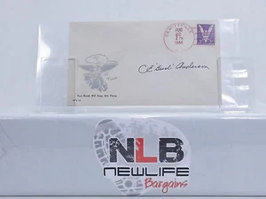 WWII Ace C.E. Bud Anderson 1944 First Day Cover Signed Envelope VINTAGE - Picture 1 of 4