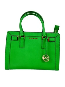 Michael Kors Saffiano Dillion Medium Satchel Palm Green - No Shoulder Strap - Picture 1 of 13