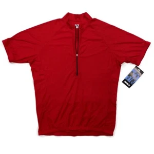 Maglietta da ciclismo Bellwether Criterium da uomo XL pullover rossa 1/2 cerniera made in USA - Foto 1 di 15