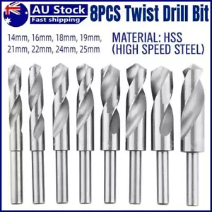 8pcs Drill Bit Set HSS Metal Kit 14-25mm Twist Drills 1/2' Shank Carpenter Tool - Picture 1 of 12