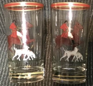Par de gafas pintadas a mano Fox Hunt caza - Imagen 1 de 4