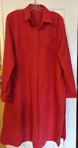 Womans Shirt Dress Casual Loose Maxi Dress Side/Top Pockets XXL- 100 % Polyester - Picture 1 of 7