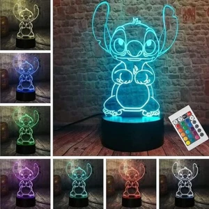 Stitch Night Light, Stitch Gifts - 3D LED Remote Control with mini Stitch - Picture 1 of 4