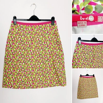 Saia retrô Boden rosa verde algodão moderna manchada bolinhas tamanho UK 12R - Imagem 1 de 4