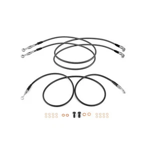 12"-14" Handlebar Braided Brake Line For ABS Harley Street Glide CVO 2014-2024 - Picture 1 of 5