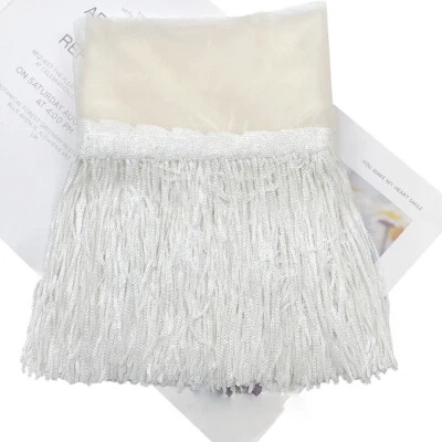 Vestido cortina latina 20cm 10 jardas lantejoulas borla acabamento poliéster franja renda faça você mesmo - Imagem 1 de 4