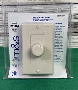 M&S IM1DA  Almond Decora Plate,  Stereo Volume Control, 75 watts, 25 watts RMS - Picture 1 of 5