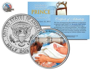 ROYAL BABY *PRINCE GEORGE of CAMBRIDGE* BORN JULY 22, 2013 JFK HALF DOLLAR COIN! - Picture 1 of 1