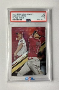 2019 Topps Gold Label Shohei Ohtani Class 3 Red /25 PSA 9 Pop 4 Second Year Card - Picture 1 of 2
