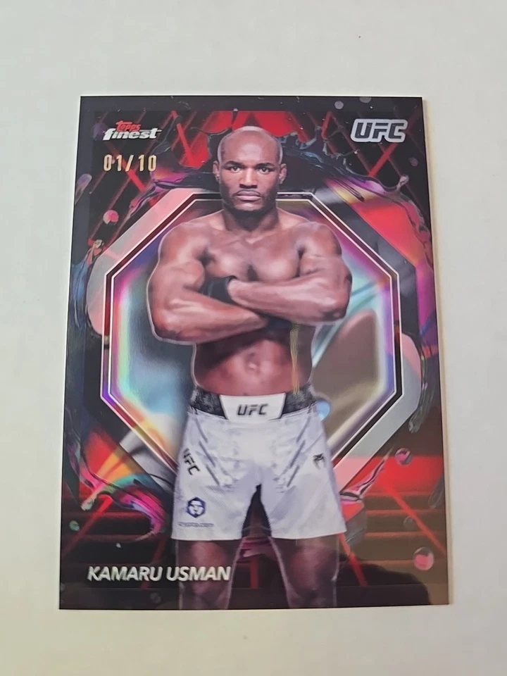 2024 UFC Topps Finest Rare Kamaru Usman 1/10 #223 - Image 1 of 2