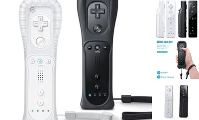  2 Pack Remote Controller for Wii & Wii U, with Silicone Case and White & Black - Image 1 of 4