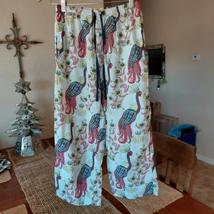 The Cats Pyjamahose Only Pfauenmuster 100% feine Baumwolle Crop XS Damen Taschen - Bild 1 von 7