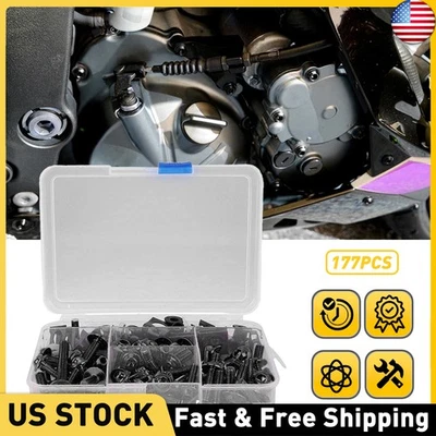 Kit completo de tornillos de perno de carenado para Kawasaki Ninja ZX6R 7R ZX9R ZX12R negro EA Foto 1 de 4