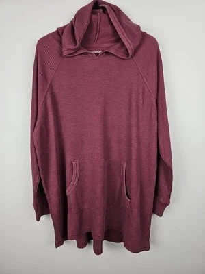 Suéter Pullover con Capucha Bolsillos Tejido Granate Mujer Talla 14/16 MED Foto 1 de 4