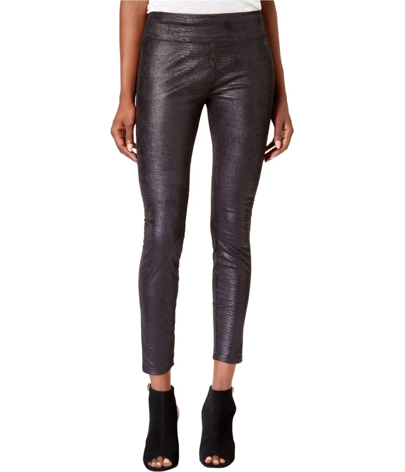 Leggings informales Kensie para mujer en relieve de serpiente, negros, pequeños Foto 1 de 1