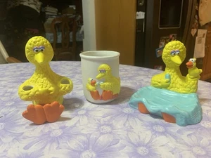 Sesamstraße Großer Vogel Keramik Seifenschale und Tasse Unikat Vintage Selten Neu - Bild 1 von 22