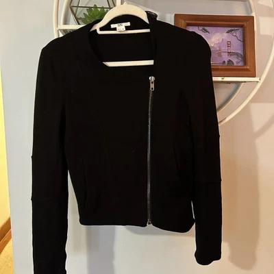 Helmut Lang Women’s Small S Black Motorcycle Asymmetrical Zip Cardigan Jacket - Image 1 of 4