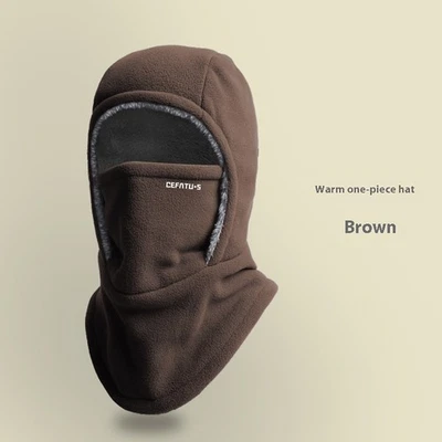 Winter Fleece Hooded Scarf Windproof Cold-proof Warm Face Mask Outdoor Thermal H - Image 1 of 4