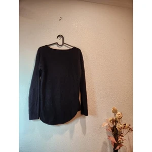 Schwarz Kaschmir Strass Peace Zeichen Pullover Langarm Pulli Damen M Vintage - Bild 1 von 8