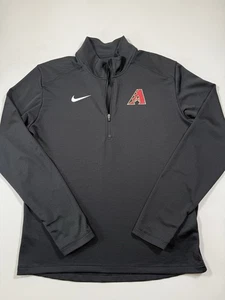 Nike Arizona Diamondbacks Jacket Mens Medium Black 1/4 Zip Dri-Fit Pullover MLB - Picture 1 of 8