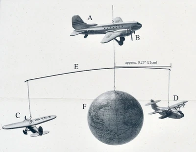 Modelos Auténticos Alrededor del Mundo Globo Colgante Avión Móvil Aviación Decoración Foto 1 de 4