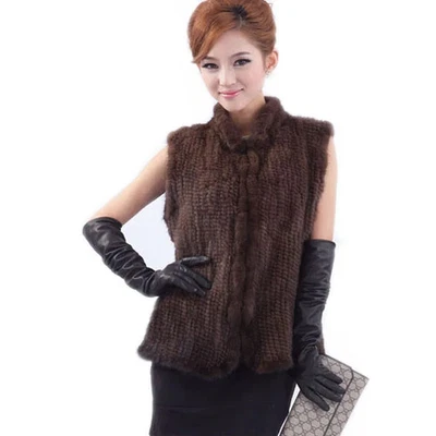 Waistcoats Farm Mink Fur Sleeveless Arrivals Genuine Jacket Vest Winter Plush - Image 1 of 4
