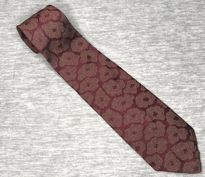 Corbata Guy Laroche para hombre patrón rojo y floral para hombre 58” 100 % seda alta costura EE. UU. Foto 1 de 4