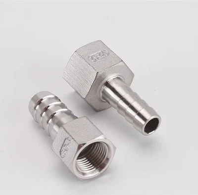 304 Stainless Steel Hose tail adapter 1/8" 1/4" 1/2" 3/4" BSP female to tube - Image 1 of 4