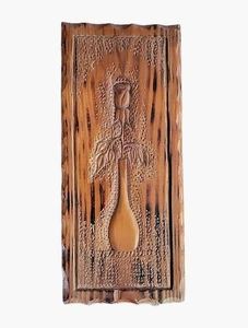Vintage MCM Original 1976 Künstler signiert Rose in Vase Holzschnitzerei 12,5 x 5,5 x 1,5  - Bild 1 von 8