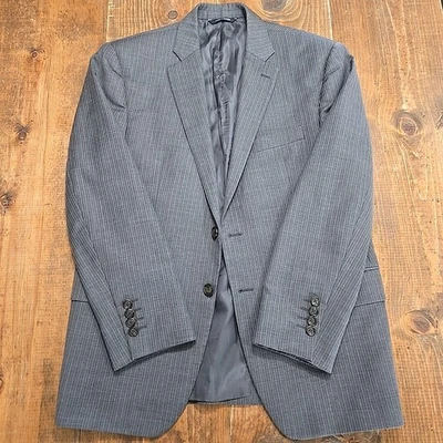 RALPH LAUREN Mens Grey Beige/Blue Striped sport coat suit jacket blazer 40 S - Image 1 of 4