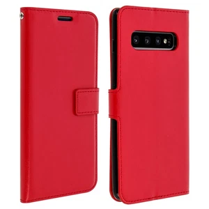 Housse pour Samsung S10 Plus Étui Portefeuille Support rouge - Photo 1 sur 6