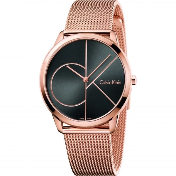Reloj unisex Calvin Klein K3M21621 minimalista malla oro rosa esfera negra Foto 1 de 1