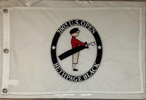 2002 US Open Bethpage Black White Flag Tiger Woods Wins - Picture 1 of 2