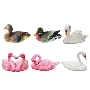 Lawn Flamingo Swan Garden Ornaments Pond Outdoor Bird Sculpture Patio Decor - Picture 1 of 15