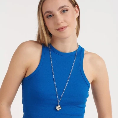 Collana Lunga Donna Acciaio Quadrifoglio Portafortuna Sagapo SSE03 Gioielli Moda - Immagine 1 di 4