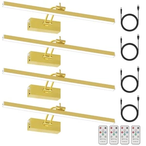 4Pack Rechargeable Picture Light, 5200mAh Brass Battery Operated Picture Lights - Picture 1 of 9