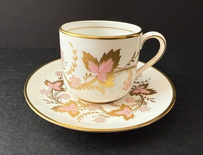 set/20 vintage Grosvenor England porcelana de hueso CAMBRIDGE ROSA Y ORO Demitasse set Foto 1 de 4