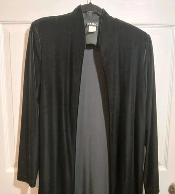 Chaqueta plumero grande de terciopelo MSK negra kimono boho caprichoso aberturas laterales Foto 1 de 4