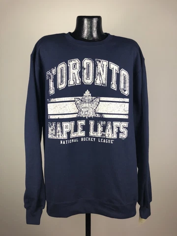 Men's Toronto Maple Leafs CCM Navy Classic Fleece Crew Neck Sweatshirt NWT 2XL Cover