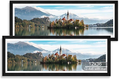 Marco de fotos 12X36 paquetes de 2, vidrio real y marco de madera marrón rústico, col de exhibición Foto 1 de 4