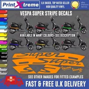 Vespa Super Stickers Decals Stripes GTS GT 125 250 300 2006-2019, sport side - Picture 1 of 13