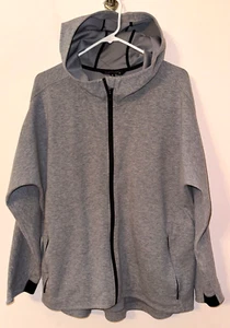 ATHLETA Poliéster/Algodón Elástico Cremallera Completa Chaqueta con Capucha Talla XL Gris Jaspeado - Imagen 1 de 5