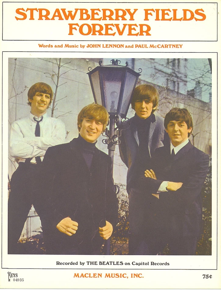 THE BEATLES  Strawberry Fields Forever  original sheet music songsheet - Image 1 of 1